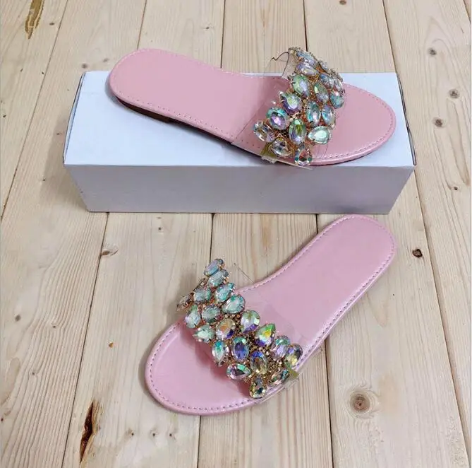 

Womens Sandals Shoes Open Toe Transparent Sandals Shoes Woman Slides Rhinestones Snake Slip-On Sandals Women Slide Ladies Shoes