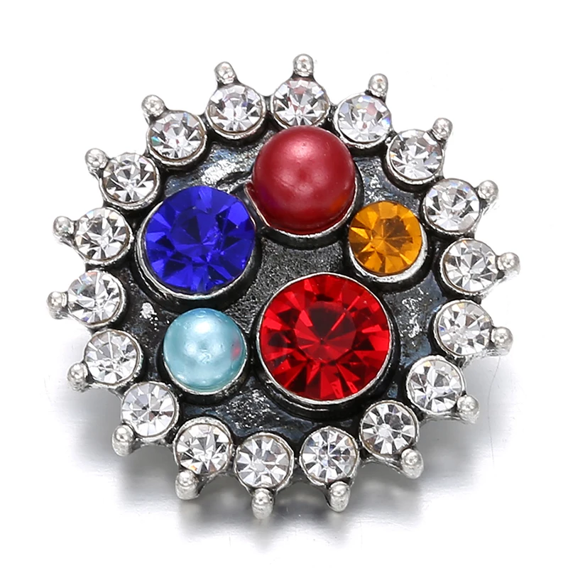 6pcs/lot New Snap Jewelry 18mm Metal Buttons Rhinestone Flower Owl Fit Bracelet Necklace | Украшения и аксессуары