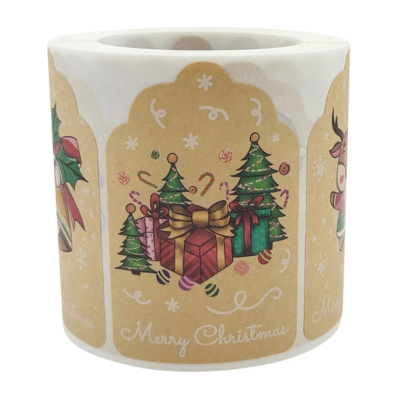 

2021 шт., новогодние этикетки из крафт-бумаги для упаковки тортов