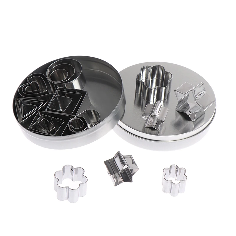 24Pcs/lot Stainless Steel Pottery Clay Tools Geometry Round Square Cutter Molds |
