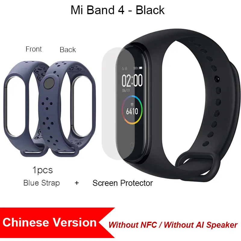 CN Blue 1. Xiaomi Mi Band 4 глобальная Версия смарт-браслет Miband 4 браслет пульсометр фитнес цветной экран Bluetooth 5,0 версия CN - Цвет: CN Blue 1.