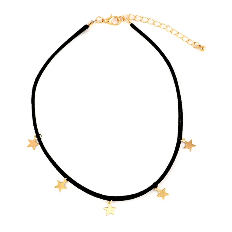 

Fashion Gold Star Pendant Necklace For Women Sweet Gold Color Star Tassel Choker Necklaces Minimalist 2021 Trend Jewelry