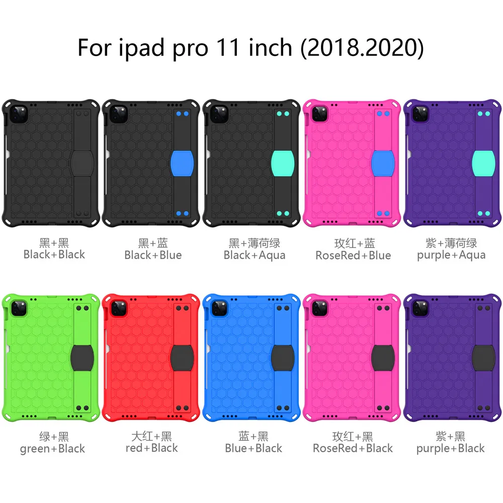 

cover with Strap ipad 11 2020 iPad Pro 11 2018 EVA Case iPad 1 2th Gen 11" hand-held Shock Proof full body Handle stand shell
