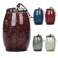 ceramic tea box portable kung fu puer tea can sealed tea storage bin caddy jar tank with cork tea set tea accessories home decor