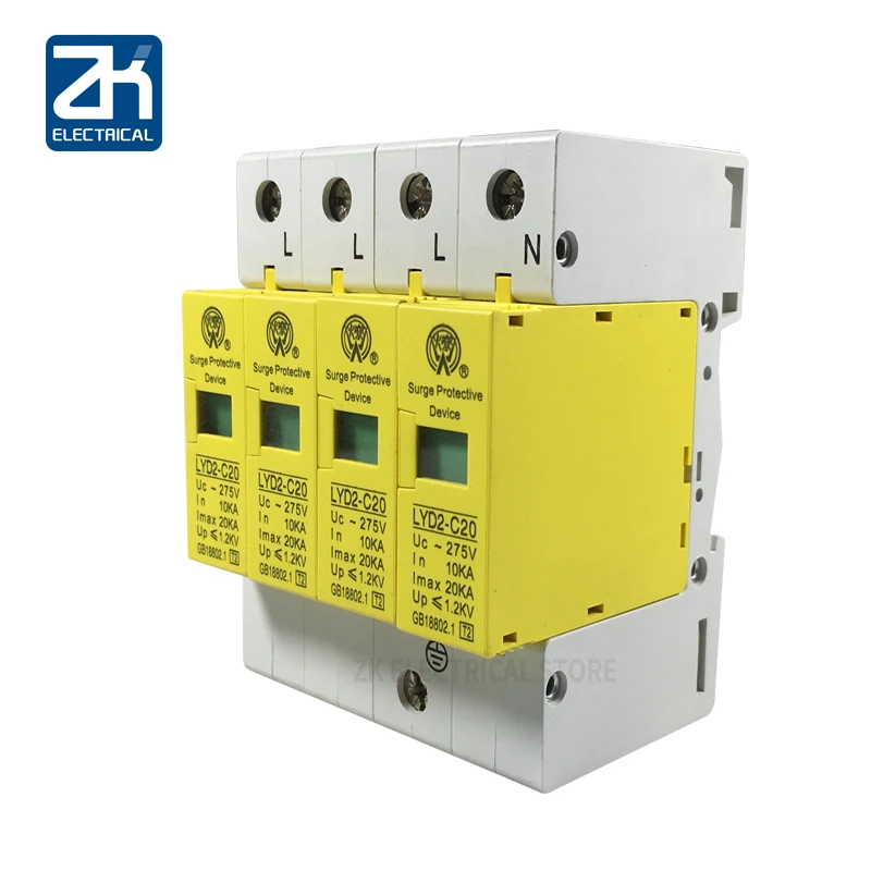 C20 4P 10 ка ~ 20 275 в 385 420 AC SPD Защита от перенапряжения для дома защитное устройство