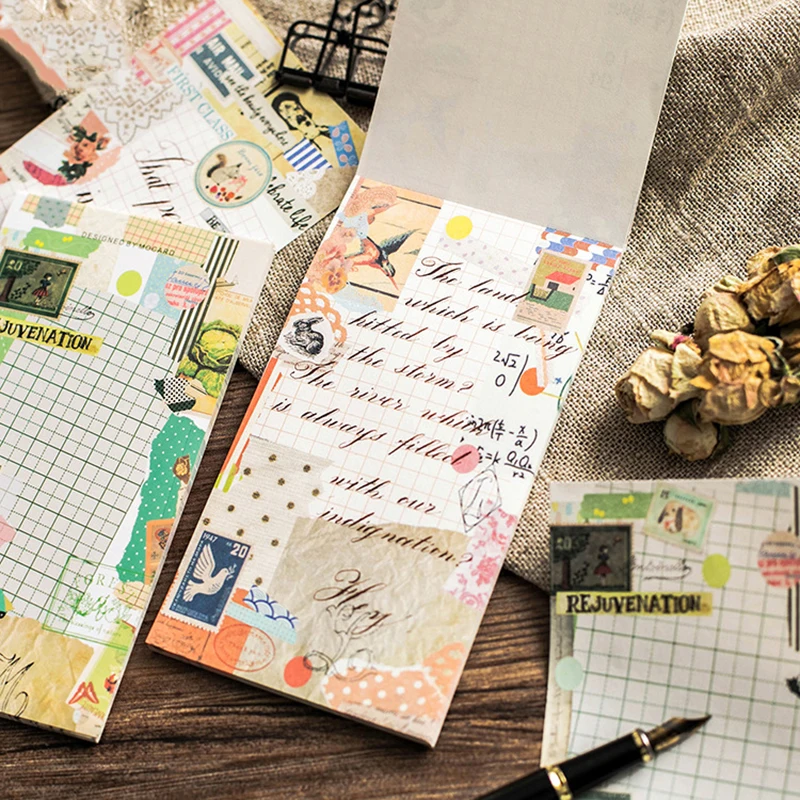 

30 листов/упаковка винтажная клейкая бумага для заметок блокнот для заметок Сделай Сам Скрапбукинг молочный планировщик альбом, ежедневник ...