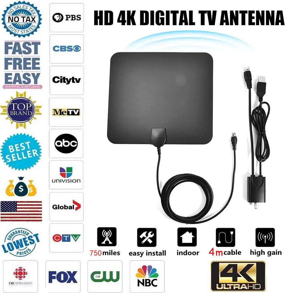 

HD ТВ антенны в европейском и американском стиле ТВ ATSC DVB HD Цифровая антенна 750 миль антенной телефонного сигнала усилитель для закрытых поме...