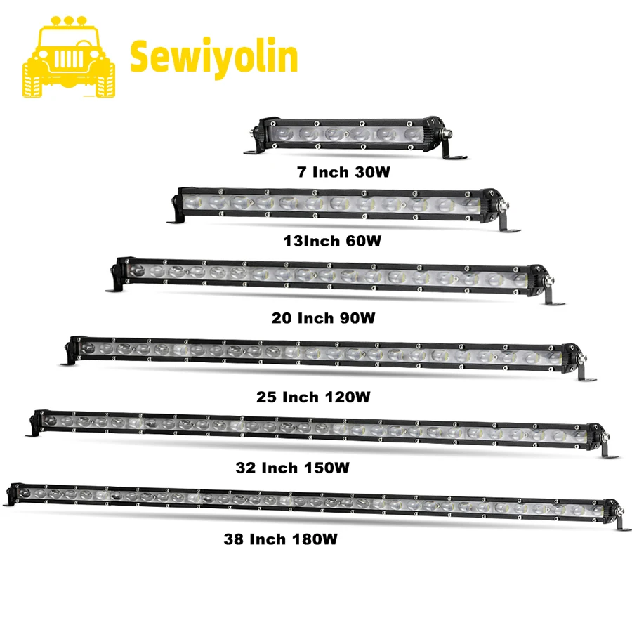 

Car Parts Truck Work LED Spot Light Offroad Bar 12V 24V 30W 60W 90W 120W 180W For LADA For JEEP Boat 4x4 Atv Spot Lamp Slim 6D