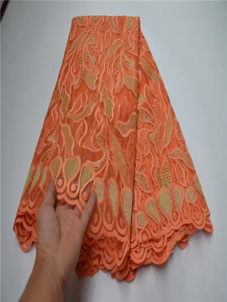 Африканская белая кружевная ткань 2018 Высококачественный кружевной материал