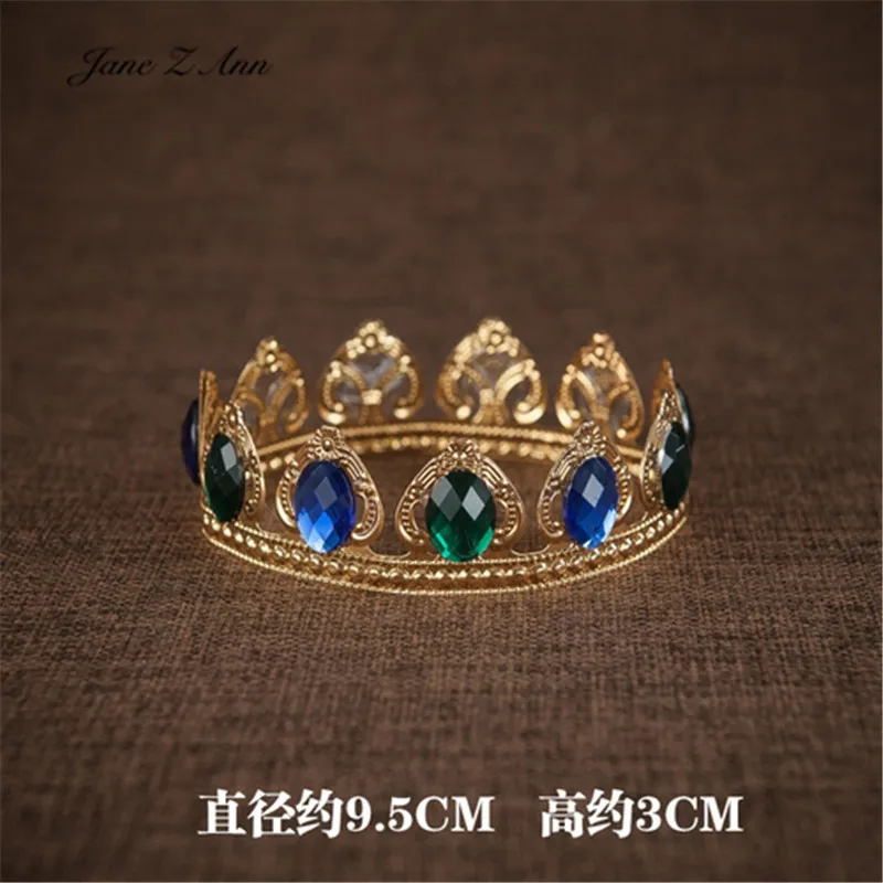 G Jane Z Ann барокко новорожденный ребенок золото серебро жемчуг драгоценный камень фотография маленькая корона головной убор несколько корон аксессуары для студии - Цвет: G