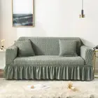 Чехол для дивана Loveseat, чехол для дивана из спандекса, эластичный чехол для дивана, защитный чехол с юбкой на 1, 2, 3, 4 места 30