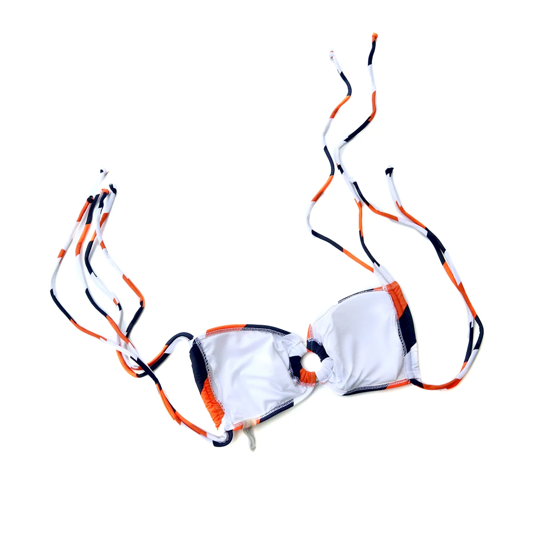 Женское бикини купальный костюм пляжный купальник оранжевая полоска бахрома