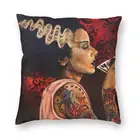 Квадратная декоративная подушка для свадебного коктейля с татуировкой для невесты, чехол с 3D принтом, наволочка с монстром Франкенштейна для гостиной