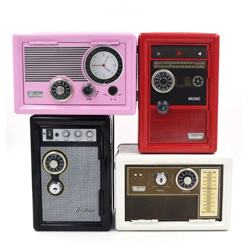 Креативный металлический сейф копилка с кодовым замком и ключом сохранит ваши