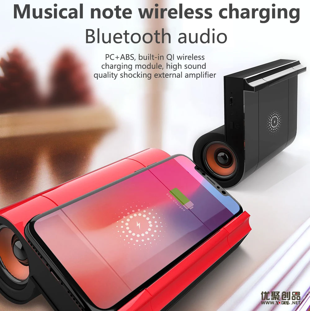

Беспроводная зарядка + Bluetooth-Колонка Версия 5,0 1200 мАч настольная подставка Micro USB + AUX разъем стерео двухканальный динамик