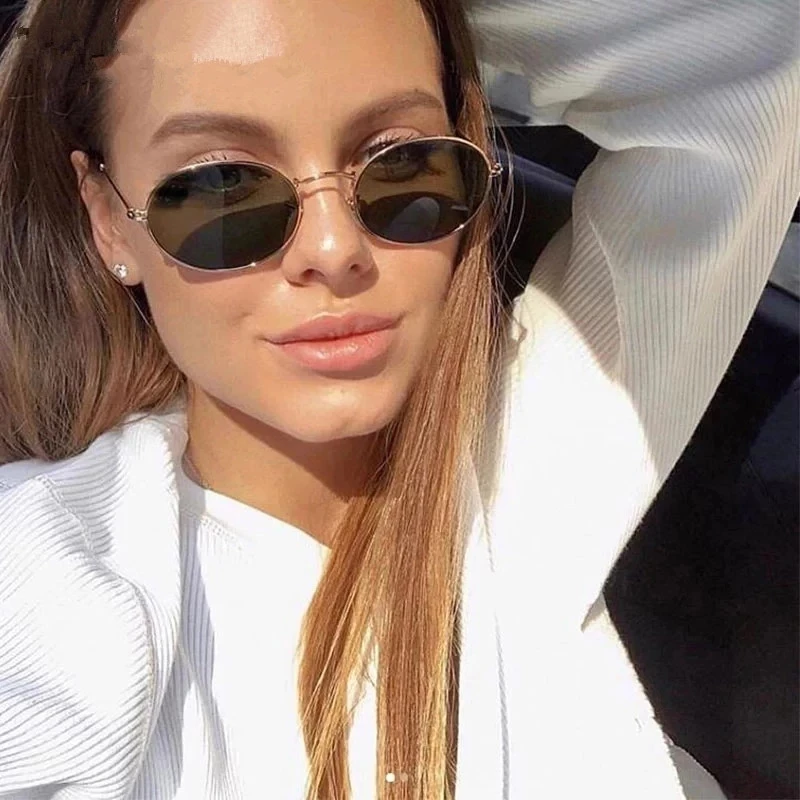 

2021 New Luxury Retro Small Metal Frame Steampunk Sunglasses Women Men Vintage Oval Sun Glasses Vintage Eyewear oculos