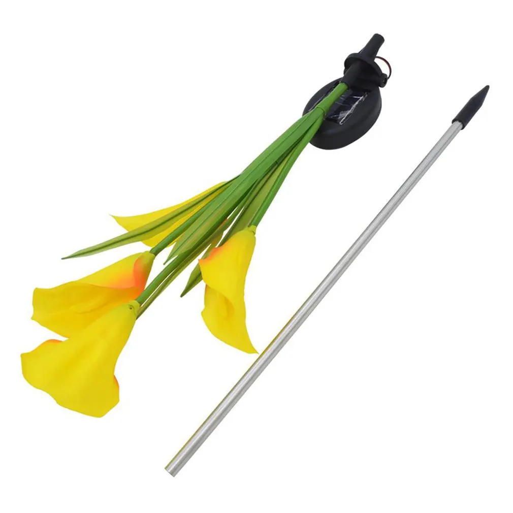

Solar color LED lily lawn garden lamp 4 flowers EVA Low power consumption Removable Night light Lawn lamp