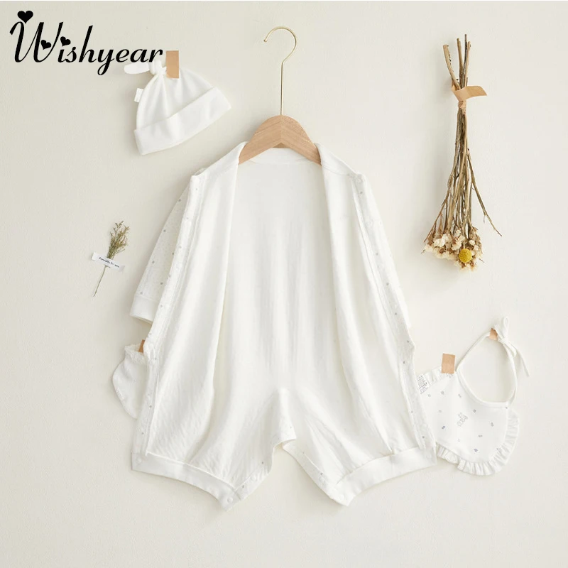 

Wishyear Baby Summer Clothing Newborn Kids Romper Long Sleeve Single Breasted Jumpsuit Playsuit Outfit Baby Boys Girls Clothes