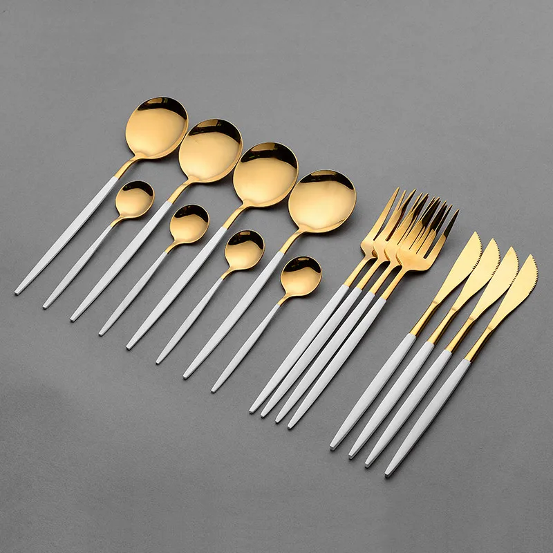 Набор столовых приборов из нержавеющей стали комплект ложки и вилки черные