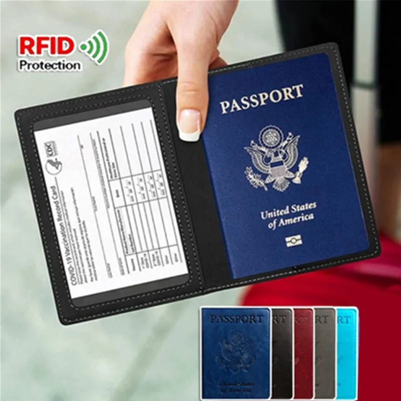 

5 Color Multipurpose Leather Cloak PVC Soft Film PU Leather Card Protector Passport Holder