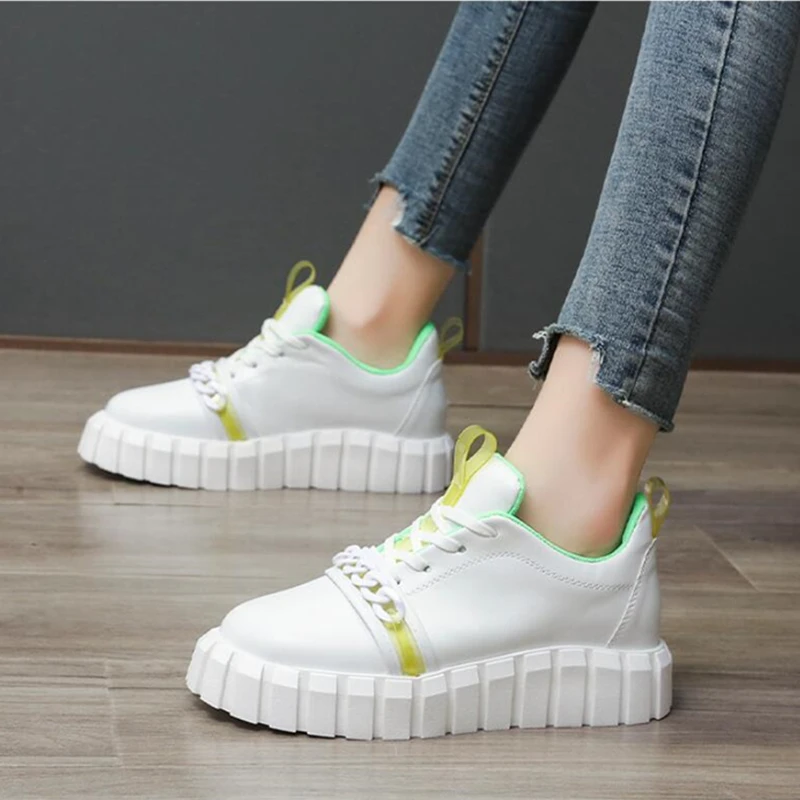 

Luxury Retro Plus Size 43 2022 Women Shoes Fashion Sneakers Skateboard Shoes Woman Casual Loafers Lace-up Ladies Platform Shoes