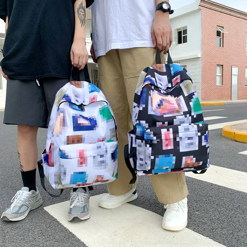 

Школьная сумка с Мозаичным принтом, женский корейский Вместительный рюкзак, водонепроницаемый студенческий портфель для студентов коллед...