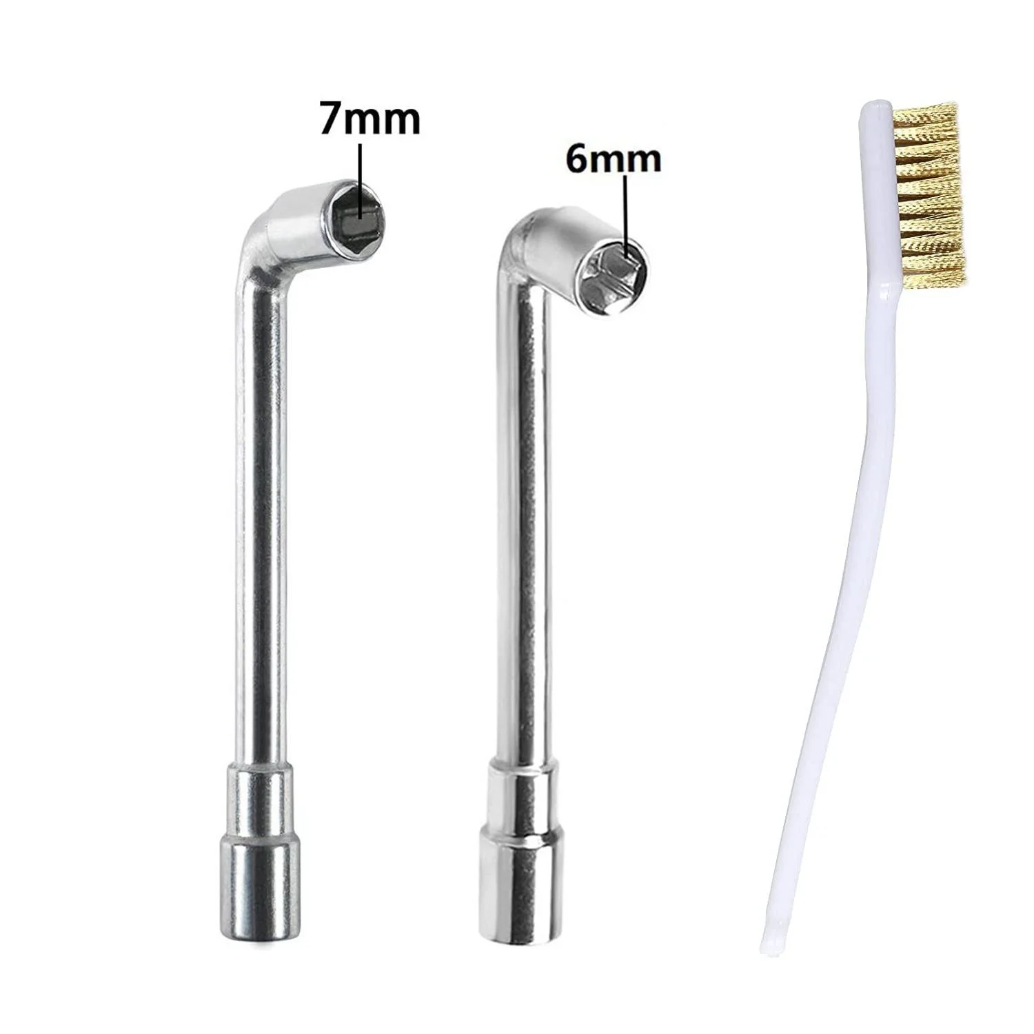

3pcs/lot 6mm 7mm L-Shaped Hexagonal Wrench Tool for Fixed Mk8 Ender 3 E3D Brass Nozzle & Copper Wire Toothbrush For 3D Printer