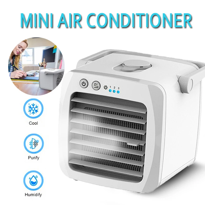 

Mini Air Conditioner Multi-Function Neck Fan Rechargeable Purifier USB Desktop Air Cooler Fan Handheld Mini Portable Fan