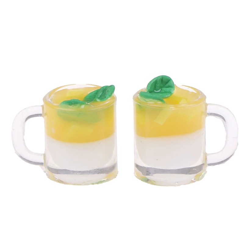 

1Pcs 1:12 Dollhouse Miniature Accessories Mini Mango Pudding Cup Simulation Food Model Toys for Doll House Furniture Decoration