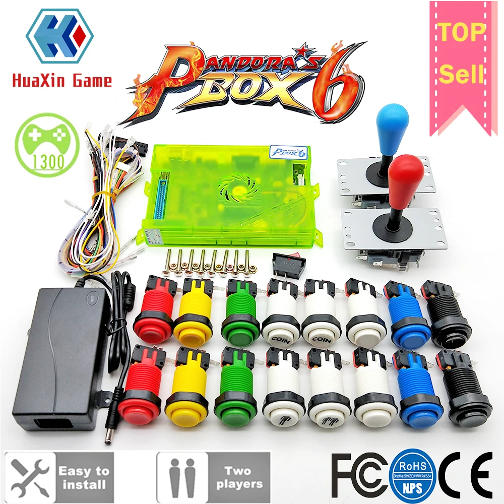 2 игрока набор для аркадных игр Pandora box 6 1300 в 1 игровая доска и 5 контактный джойстик