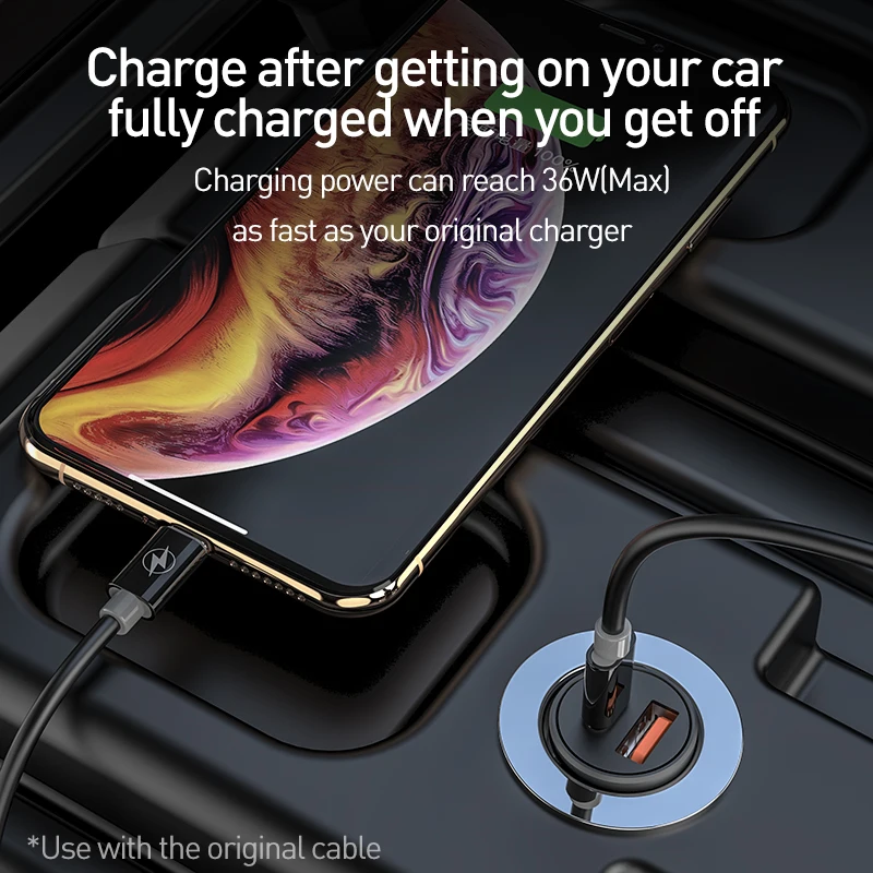 Мини USB Автомобильное зарядное устройство с функцией быстрой зарядки 4 0 PD КК 3