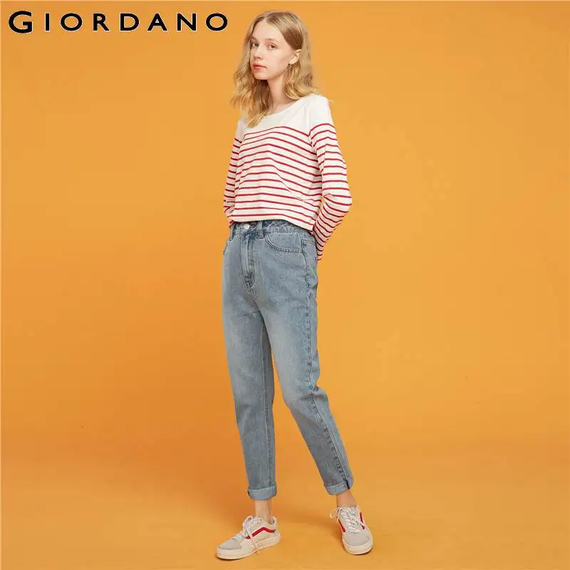 Джинсы Giordano женские облегающие со средней посадкой однотонные на молнии с косыми