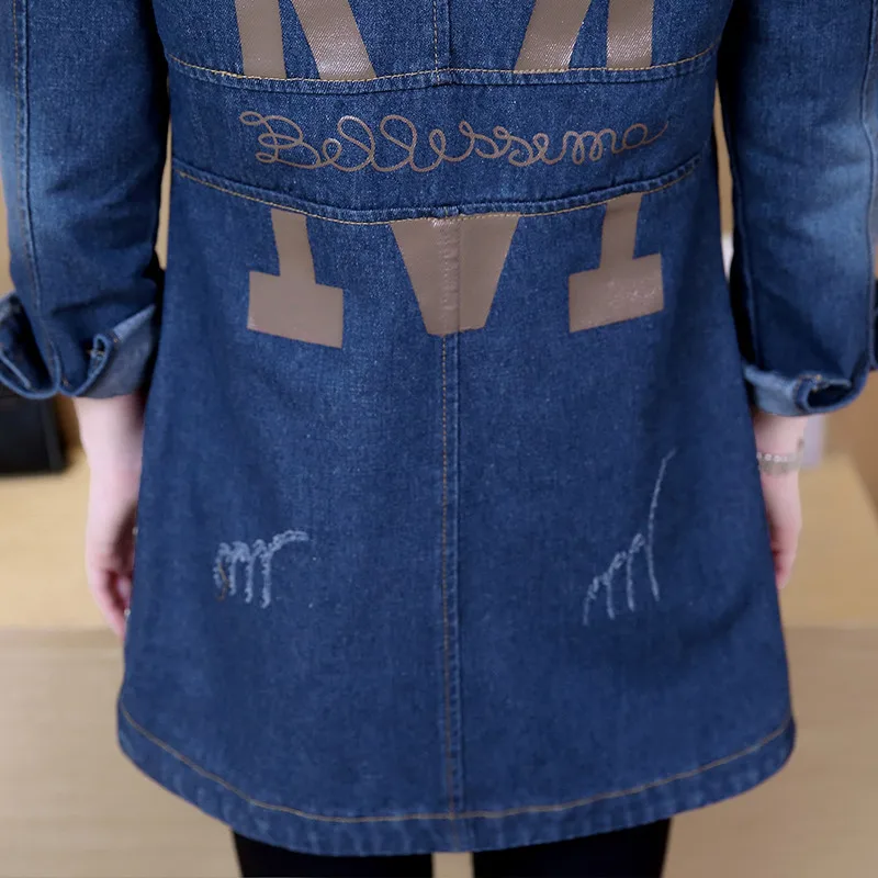 

Autumn Winter Denim Jacket Women Slim Long Base Coat 2020 Women's Plus size Jeans Jackets Coats Female Casual Outwear 5XL R589