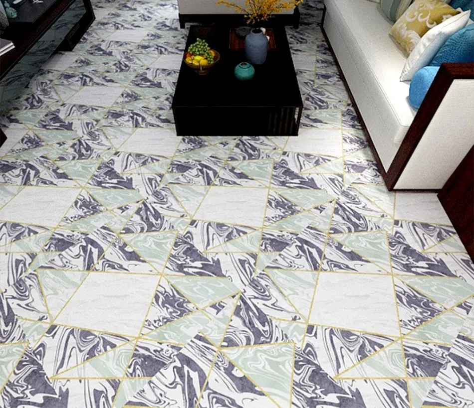 Серый геометрический античный Офис Гостиная Ванная комната пол ПВХ