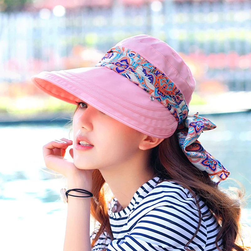 

2020 Women Fashion Floral Wide Brim Sun Hat Lady Summer Beach Hat Travel Anti-UV Protection Fishing Cap