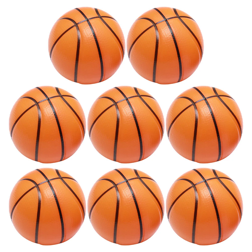 8 adet köpük basketbol stres topları çocuklar stres topları oyuncaklar Mini stres topları basketbol potası oyun evi açık havada oyuncak