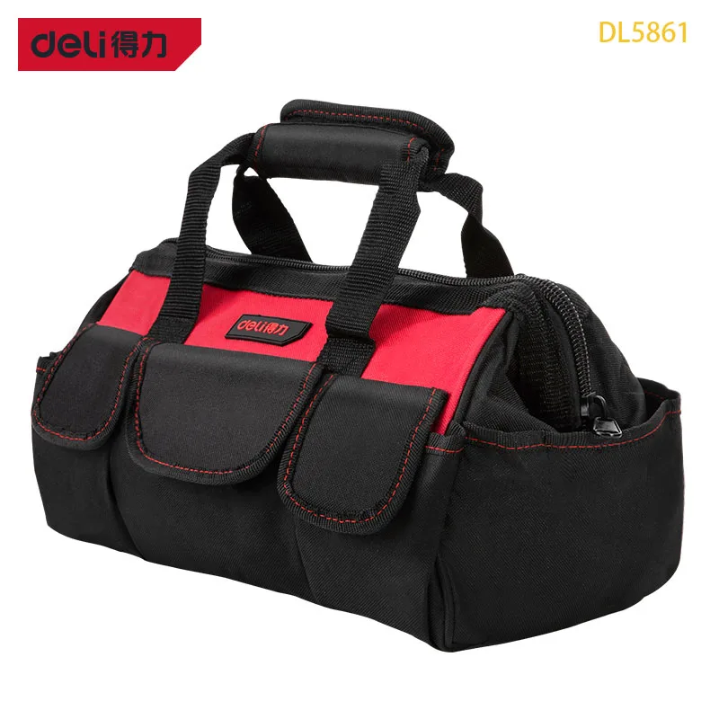 Deli DL5861 13InchesToolkit Made Of Polyester Oxford Cloth Electrician Package Woodworking Bag Auto Repair Kit Plumber's Toolkit