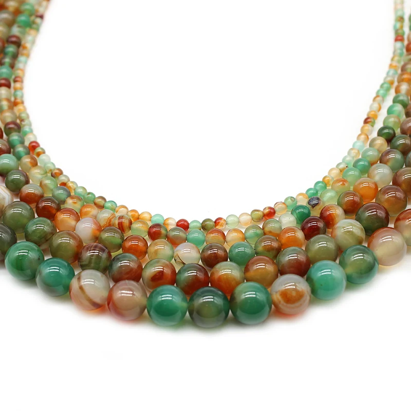 

Wholesale Natural Stone AAA+ Peacock Agat Mix Color Beads For Jewelry Making DIY Bracelet Necklace 4/6/8/10/12 mm Strand 15''