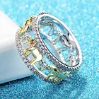 Популярное двухцветное кольцо в форме слона со сверкающими фианитами AAA стразы для женщин и мужчин ювелирные изделия вечерние Ринок