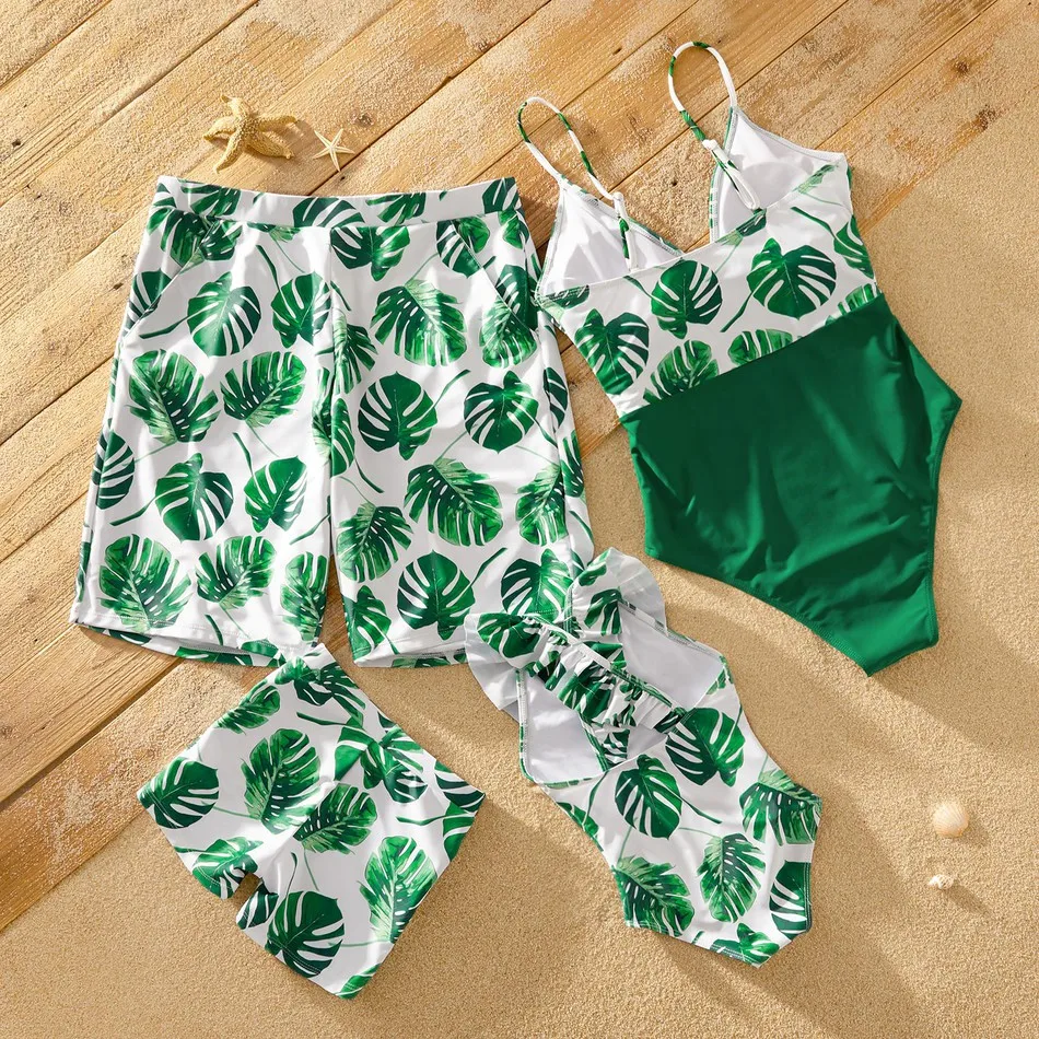 Женский слитный купальник для девочек и мальчиков одежда купания всей семьи