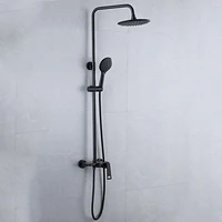 bathroom shower faucet set black paint shower head mixer tap rainfall hand shower faucets