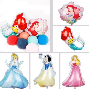 1pcs Large Cinderella Snow White mermaid Princess Foil Balloons 18inch Baby Birthday Party Decorations kids Helium Balls toys