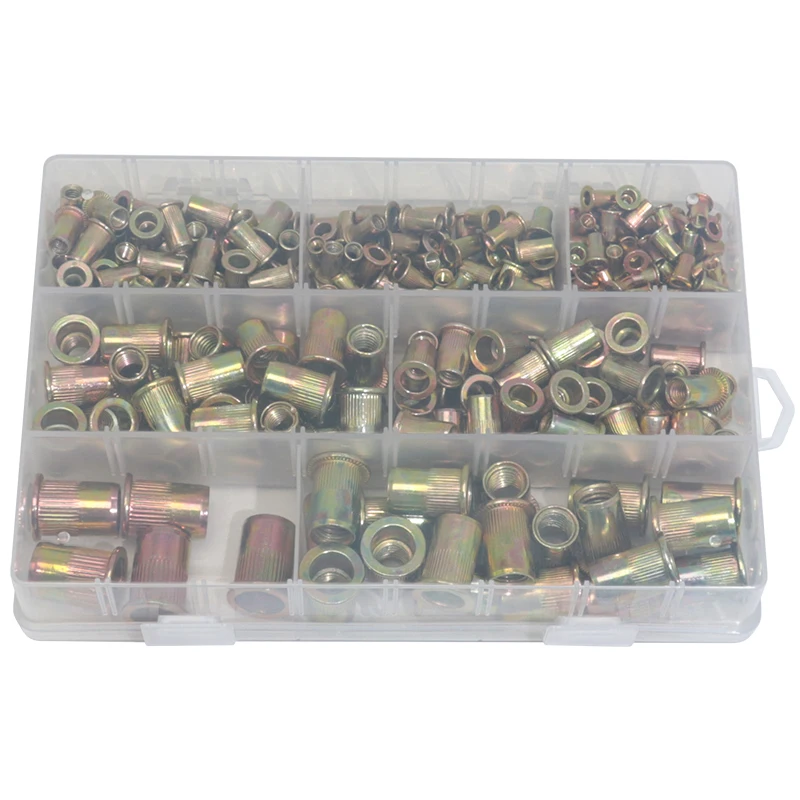 Набор гаек 300 100 шт. заклепки с резьбой оцинкованные многоразмерные втулки набор