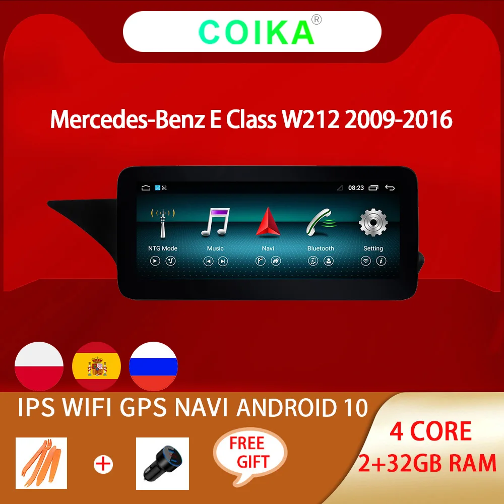 Система Android 10 автомобильный GPS навигатор стерео для Mercedes benz W212 2009 2016 Wi Fi 2 + 32 ГБ ОЗУ