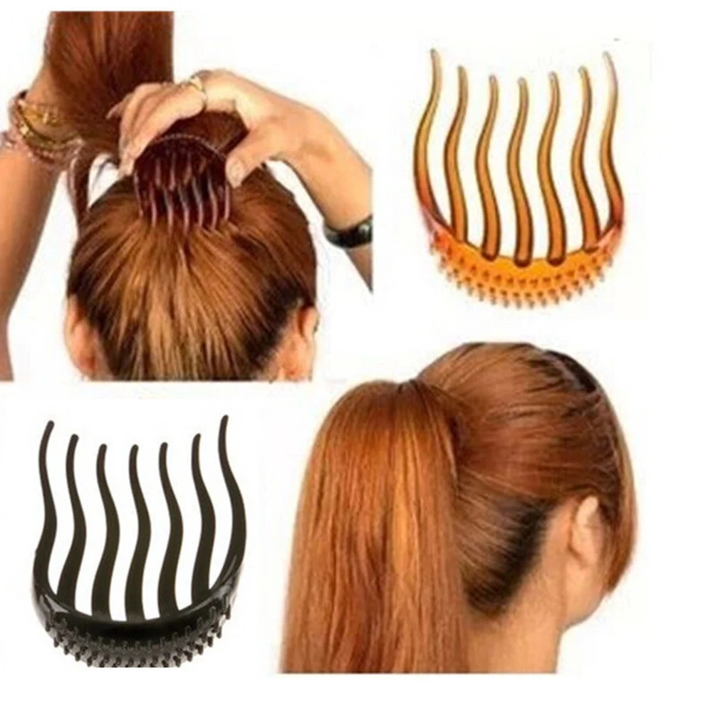 

2022 Women Hair Styling Clip Plastic Hair Stick Bun Maker Braid Tool Ponytail Holder Girls Hairpins Hair Accessories Hair Combs