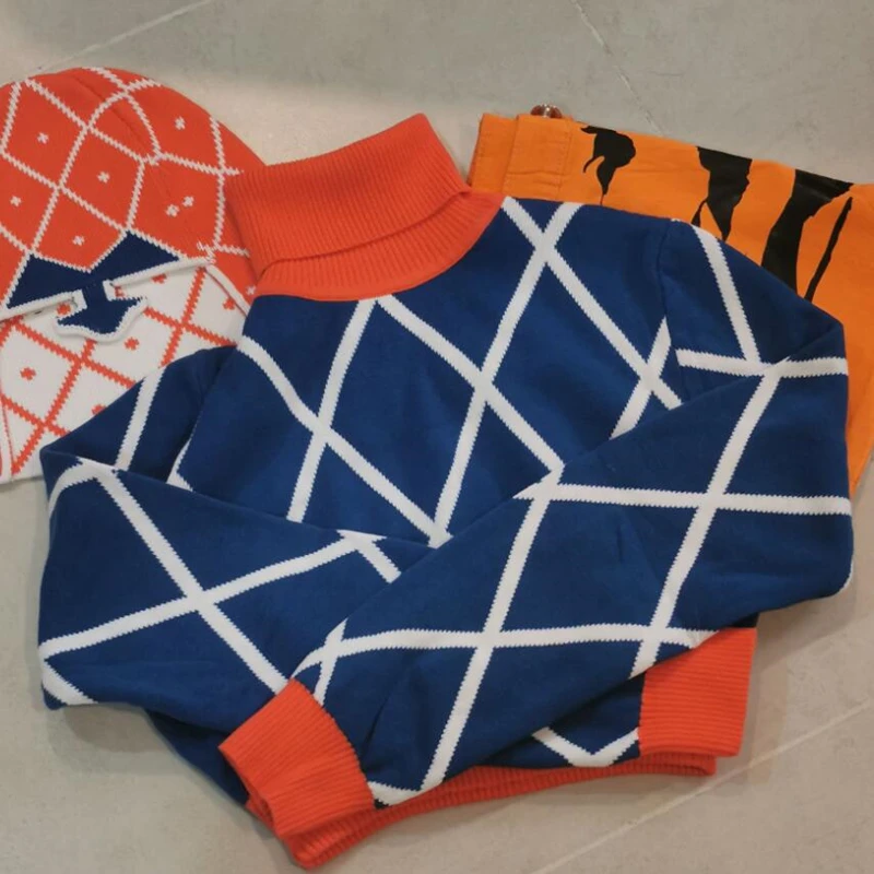 Костюм для косплея аниме невероятные приключения Джоджо свитер с высоким