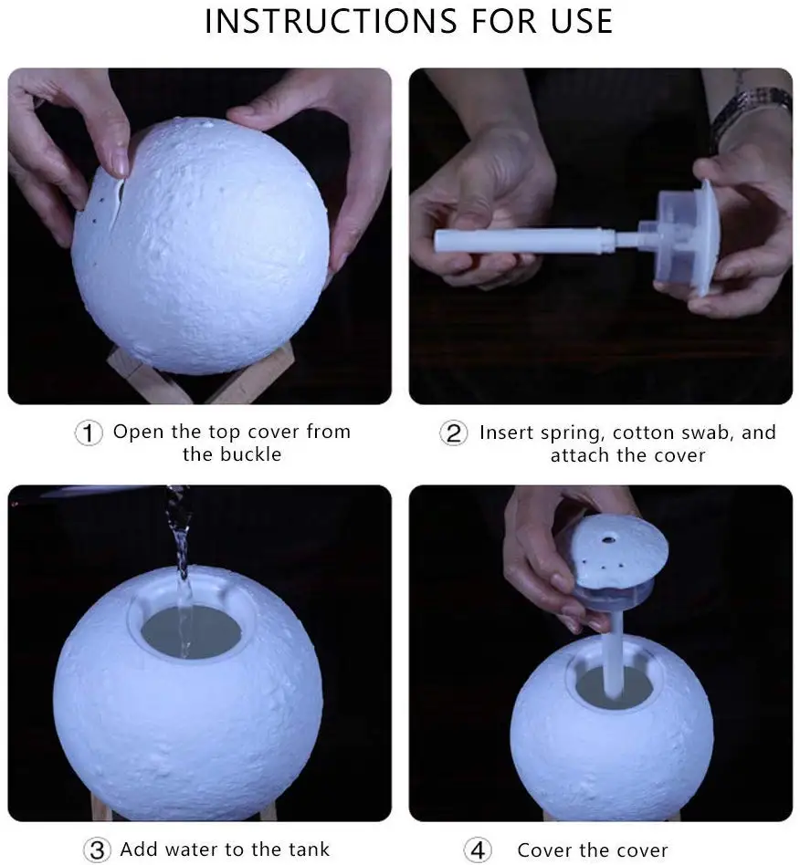 USB Electric Aroma Air Diffuser Moon Humidifier Essential Oil with LED Night Lamp Mini | Бытовая техника