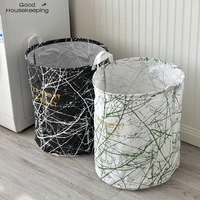 1 pcs large folding laundry basket toys dirty clothes organizer bucket printed collapsible waterproof home hamper basket0826g30