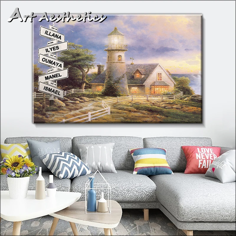 

Modern Landscape Posters, Canvas Paintings, Wall Paintings Custom Family Logo, Send 2-5 Dates / Names, Custom Road Signs,