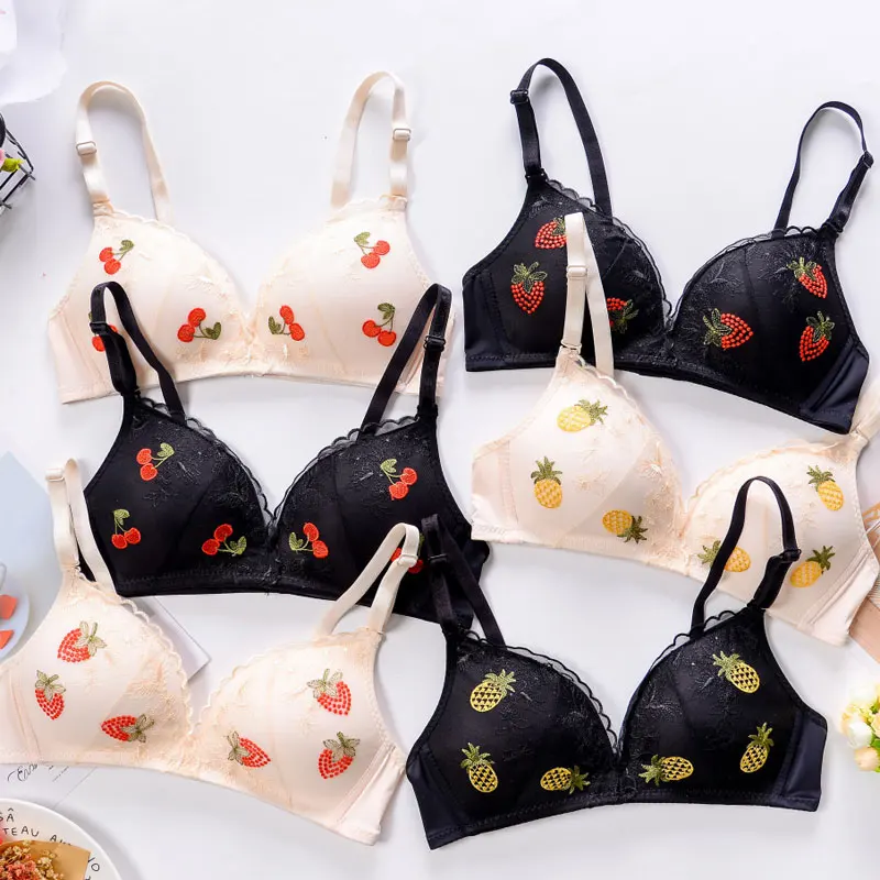 

IZICFLY Hot Sale sexy Fruit print A Push Up Bra new skin color underwear for women bra 85A -1 Pcs